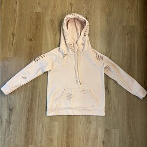 Alo Yoga Distressed Pink Hoodie Size Medium